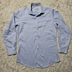 Jhane Barnes Men's Dress Blue Shirt Size nick 15.5 by 32/33